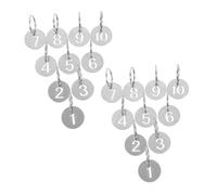 FIXOSHEE 2 Sets Stainless Steel Number Key Tags Round Hollow Metal Charms Identification Labels for Organizing Luggage Keys Bags Lockers