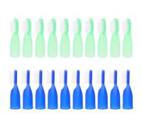 FIXOSHEE 20 Pcs Mini Prison Toothbrushes Soft Small Tooth Brush for Detention Centers Anti-self-harm Plastic Finger-Friendly Bristles in Blue and Light Green