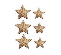 FIXOSHEE 200Pcs Star Shaped Wood Slices DIY Wooden Ornaments Craft Supplies for Wall Decorations Wedding Holiday Home