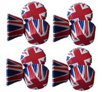 FIXOSHEE 200pcs Union Jack Cupcake Cases Cake Paper Liners Disposable Baking Cups for Party Dessert Baking Supplies