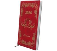 FIXOSHEE 2026 Daily Planner A6 Time Management Notebook Red 365 Days Appointment Book with Monthly Goals and To-do List Planner for Office, Study, and Travel