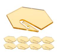 FIXOSHEE 20pcs Acrylic Cup Markers Portable Wine Charms for Party Drinks DIY Handwritten Labels Gold Decorative Identifiers for Home Bar Restaurant Events