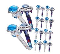 FIXOSHEE 20pcs Astronaut and Ufo Foil Balloons for Space Theme Party Decorations Lightweight Handheld Inflatable Sticks with Easy Inflation for Birthday and Boy Girl Celebration