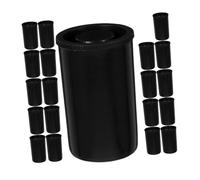 FIXOSHEE 20pcs Black Plastic Film Storage Containers with Lids Compact Portable Film Canisters Compatible with All Major Camera Reel Brands Lightweight Protective Case for Photography
