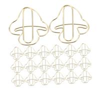 FIXOSHEE 20pcs Gold Mushroom Paper Clips Decorative Bills Clamp for Office Supplies Cute Creative Paperclips for Organizing Documents Elegant Desk Accessories with Sophisticated Finish