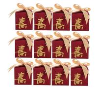 FIXOSHEE 20pcs Happy Candy Box Guests Pink Favor Shower for Small Wedding Party Treat Container Decorative Treats Boxes Red Paper