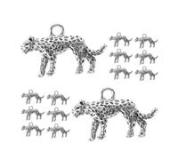 FIXOSHEE 20pcs Leopard Charms Retro Animal Pendants Alloy Crafting Beads for DIY Jewelry Making Bracelets Necklaces Keychains with Lifelike Stylish Design