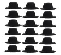 FIXOSHEE 20pcs Mini Black Formal Hats for Dolls Premium Cloth Material Lightweight for DIY Crafting Dress Up Cosplay and Doll Photography Accessories