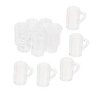 FIXOSHEE 20pcs Mini Plastic Beer Mugs Decorative Miniature Beer Mug Models for Dollhouse Photo Props Smooth Surface Realistic Design for Micro Landscape and Home Decoration