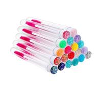 FIXOSHEE 20Pcs Mixed Color Empty Mascara Tubes with Wands Lash Extension Brushes Makeup Tool Set for Eyelash Application and Cosmetic Use