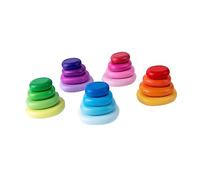 FIXOSHEE 20Pcs Montessori Wooden Balancing Building Blocks Educational Stacking Stones for Hand Eye Coordination Color Recognition Development