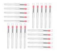 FIXOSHEE 20pcs Reusable Silicone Nail Glitter Applicator Brushes Soft Transparent Silicone Nail Art Powder Stick for Mirror Effect Manicure Quick and Easy Application Tool for Gel Polish