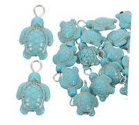 FIXOSHEE 20pcs Synthetic Turquoise Sea Turtle Beads for DIY Jewelry Making Ocean Animal Charms for Bracelets Necklaces Earrings Keychains Versatile Craft Accessories with Luck Symbolism