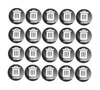 FIXOSHEE 20pcs Trash Stickers Self-Adhesive Recycle Bin Labels Tear-Resistant Removal for Kitchen Apartment Commercial Garbage Cans