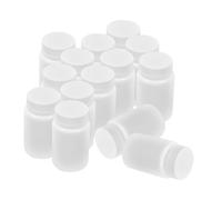 FIXOSHEE 20pcs White Plastic Pill Bottles with Screw Cap Refillable Hdpe Medicine Storage Containers for Pills Capsules Travel Portable Tablet Organizer with Aluminum Foil Liner Seal