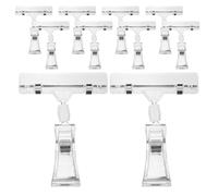FIXOSHEE 24pcs Clear Retail Sign Clips with Adjustable Rotatable Holders for Pop Price Labels Transparent Plastic Merchandise Display Clips for Clothing Racks and Holiday Shelf Advertising