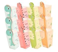 FIXOSHEE 24pcs Dinosaur Party Popcorn Boxes for Birthday Party Supplies, 4 Designs with 12 Paper Snack Containers, Cartoon Popcorn Holders for Movie Nights and Themed Events