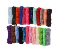 FIXOSHEE 24pcs Elastic Crochet Headbands Soft Stretchy Hairbands for Boy Girl Polyester Fabric Comfortable Non Irritating Fit Random Color Mix Random Color