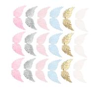 FIXOSHEE 24pcs Embroidered Wing Appliques Large Angel Wing Sewing Patches for Clothing Jeans Backpacks Lightweight DIY Craft Badges Easy to Sew for Jackets and Bags
