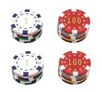 FIXOSHEE 24Pcs Game Tokens for Learning and Rewards Poker Chips with Values Counting Coins for Educational Play and Grouping Activities