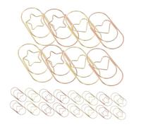 FIXOSHEE 24pcs Heart and Star Shaped Metal Paper Clips Durable Bookmark Paper Clip for Organizing Documents Notes and Photos Office School and Home Use