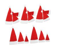 FIXOSHEE 24Pcs Mini Santa Hats Christmas Tableware Holders Red Cutlery Bags Small Doll Caps Wine Bottle Toppers Multifunctional Holiday Decor for Party Craft and Candy Covers