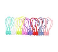 FIXOSHEE 24pcs Silicone Magnetic Cable Ties Star-Shaped Reusable Cord Organizers with Embedded Magnets for Charging Cords USB Cable Holders in Multiple Colors for Home Office Use