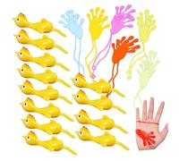 FIXOSHEE 24pcs Stretchy and Sling Shot Chicken Set Flexible Prank Props for Party Favors Safe Silicone Material Strong Adhesion for Tossing and Shooting Fun