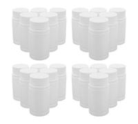 FIXOSHEE 24pcs White Pe Solid Plastic Bottles Wide Mouth Refillable for Health Product Packaging Pill and Tablet Storage Medicine Bottle
