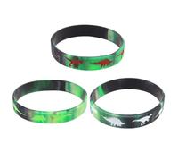 FIXOSHEE 25Pcs Dinosaur Silicone Bracelets Intaglio Wristbands Party Wrist Straps Accessories Bulk Set