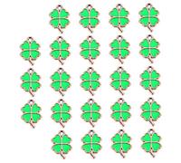 FIXOSHEE 25pcs Four Leaf Charms DIY Jewelry Pendants Accessories for Necklaces Bracelets Bags Keychains Durable Unique Green Ornaments for Special Occasions