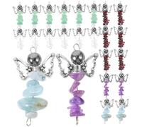 FIXOSHEE 25Pcs Mixed Color Angel Charms Pendants for DIY Jewelry Making Durable Natural Crystal Stone Charms for Bracelets Necklaces Keychains Crafting Accessories