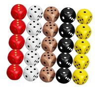 FIXOSHEE 25pcs Sided Wooden Dice Multi-colored Multi-sided Game Dice for Board Games and Party for Family and Friends