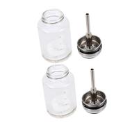 FIXOSHEE 2pcs 100ml Glass Pressing Bottles Multipurpose Empty Alcohol Dispenser Containers for Refillable Beauty and Personal Care Use
