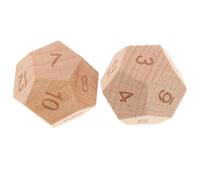 FIXOSHEE 2pcs 12-Sided Wooden Math Manipulative Dice for, Number Pattern Polyhedral Dice for Early Education and Parent Cognitive Development