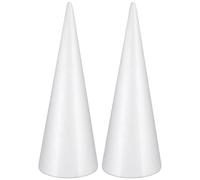 FIXOSHEE 2Pcs 30Cm White Solid Polystyrene Cone for DIY Crafts, Craft Supplies for Handmade Decorations and Art Projects