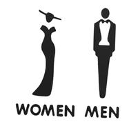 FIXOSHEE 2pcs Acrylic Bathroom Sign Men and Women Toilet Door Signs Self Adhesive Restroom Wall Decor for Home Office Lightweight Modern Design