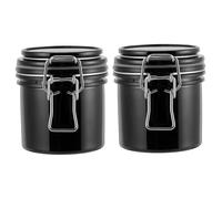FIXOSHEE 2pcs Activated Carbon Eyelash Glue Storage Jar Black Plastic Sealed Container for Eyelash Extension Adhesive Lash Supply Organizer