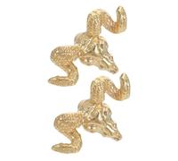 FIXOSHEE 2pcs Antique Brass Goat Head Cabinet Knobs Brass Drawer Pulls with Unique Animal Design Easy Installation for Bedroom Cupboard Doors and Bathroom Furniture Handles