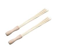 FIXOSHEE 2PCS Bamboo Wood Back Massage Sticks Handheld Tapping Gua Sha Tools for Neck Shoulder Portable Manual Therapy Massagers for Home Office Travel