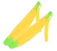 FIXOSHEE 2pcs Banana Shaped Pencil Case Large Capacity Silicone Pen Bag Cute Fruit Design Stationery Organizer for School Office Yellow