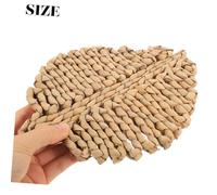 FIXOSHEE 2pcs Bulrush Weaving Leaf-shaped Placemats Heat-resistant Drink Coasters Natural Table Mats for Home Kitchen Dining