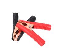FIXOSHEE 2Pcs Car Battery Terminals Copper Plated Crocodile Clips with Cable Clamp Handles Black and Red for Accumulator Connection and Cigarette Lighter Power Socket Adapter