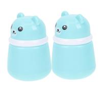 FIXOSHEE 2pcs Cartoon Bear Talcum Powder Puff Box for Boy Girl Material Body Powder Dispenser Case with Easy-remove Lid Suitable for Skin Care and Summer Use