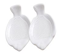 FIXOSHEE 2pcs Ceramic Garlic Grinders Handheld Ginger Grating Plates for Home Use Simple Grinding Bowls for Vegetables Fruits Food Dishwasher Safe