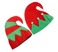 FIXOSHEE 2PCS Christmas Elf Hats for Party Cosplay Lightweight Xmas Costume Accessories Festive Festival Celebration Headwear