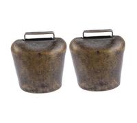 FIXOSHEE 2Pcs Cow Bells Galvanized Livestock Hanging Pendants Loud Sound for Easy Tracking of Cattle Durable Design for Farms and Ranches