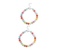 FIXOSHEE 2pcs Cute Adjustable Collar Beaded Dog Necklace Pet Jewelry Accessory for Small Dogs Puppies Kittens