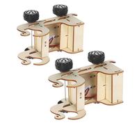 FIXOSHEE 2pcs DIY Stem Wooden Model Car Kit with Advanced Sound Sensor Hands Assembly for Educational Science Experiments and Interactive Learning