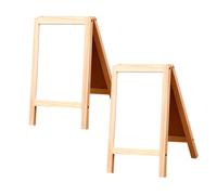 FIXOSHEE 2pcs Double-Sided Erasable Chalk Board for Freestanding Wooden Writing and Painting Board Practical Student Message Whiteboard Lightweight and Foldable